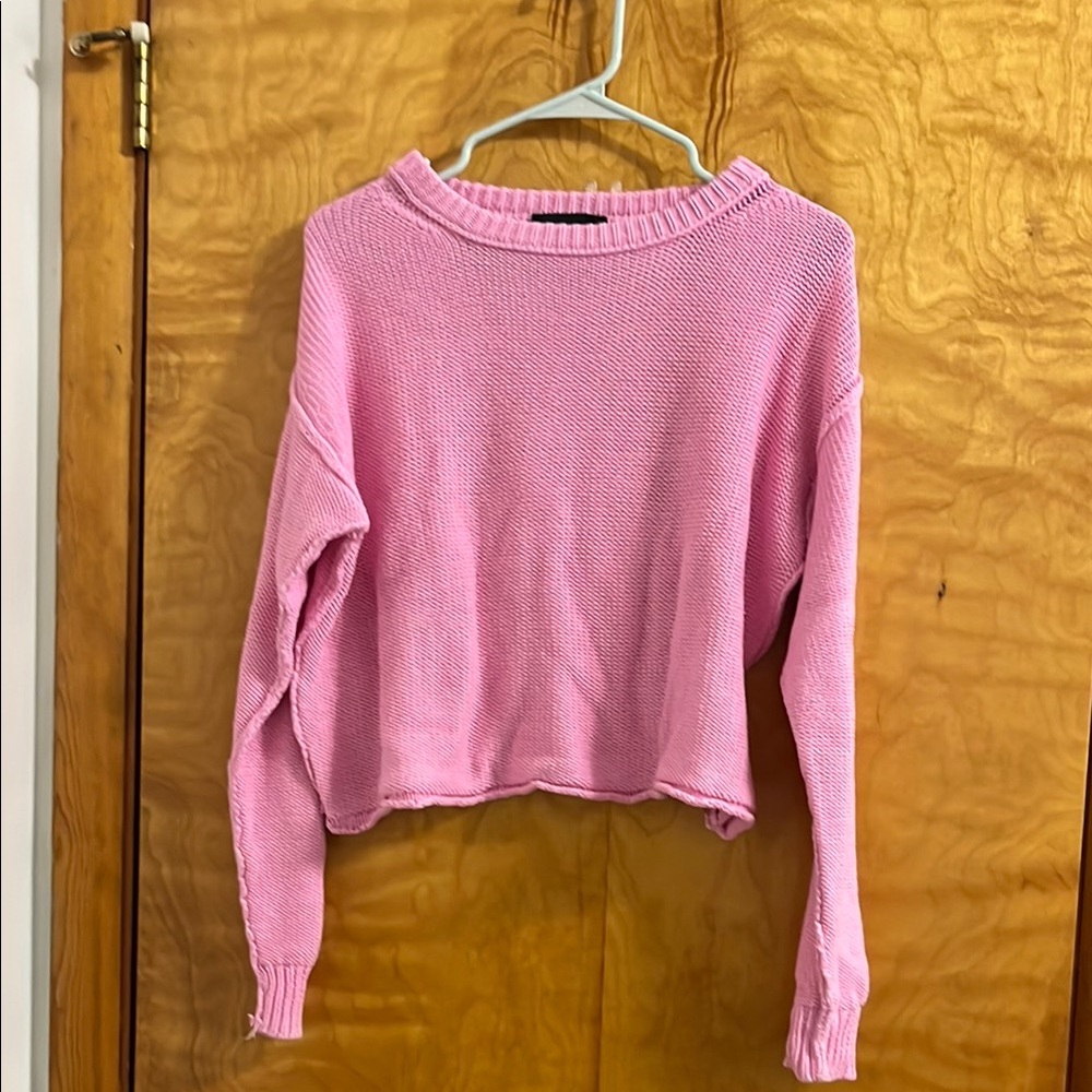 Cotton Candy Pink Crew Neck Sweater